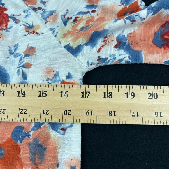 Verve Ami Blouse Womens Medium White Floral Vneck Long Sleeve Open Shoulder - Picture 8 of 9